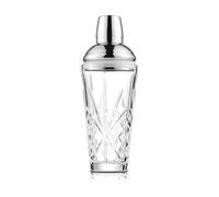 Fioance Crystal Glass Cocktail & Vintage Shaker, 18.5oz Cutting Design - Exquisite Martini Shaker for Elevated Mixology. Perfect for Barware, Holiday, Homebar, Father's Day, Funny Drinks.