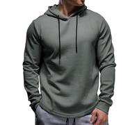 Fioboc Men's Classic Fit Curve Hem Hoodie Pullover, Grey, 4XL