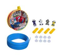 Fiocias 1 Flexible Race Track Toy DIY Car Track Flextracks Children's Set with Four Model Cars, Eight Suction Cups And Portable Storage Made of PP, Blue