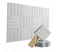 Fiocias 20 Pieces Panels, Decorative Sound-Absorbing Panels, Noise Reduction, Polyester, for Room, Office, Residential, Light Gray