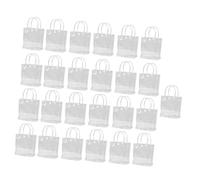 Fiocias 25 Pieces Party Tote Bags Clear PVC Reusable Decorative Gift Bags with Handles Candy Holder Suitable for Birthday Parties, 13x15cm
