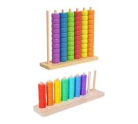 Fiocias 2x Color Sorting And Stacking Toys, Stacking Bead Counting Game, Sensory Learning Toy for Kindergarten, Style B