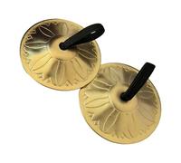 Fiocias 4 Metal Finger Cymbals Percussion Instruments with Elastic Strap And Polished Surface for Music Lessons, Belly Dancing, Birthday Parties, Stage, 2Pcs