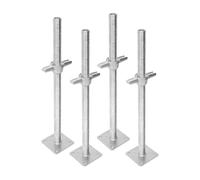 Fiocias 4 Pack Heavy Duty Leveling Jacks for Scaffolding, 12" Adjustable Metal Feet with Large Wing Nuts, Scaffold Leg Extensions for Maintenance Scaffold Uneven Ground & Renovation Work