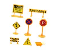 Fiocias 8 Pieces Dollhouse Street Road Signs Playset Learning for DIY Model Building