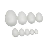 Fiocias 9 Unpainted And Undecorated Foam Easter Eggs for Arts And Crafts. Smooth, Blank Artificial Eggs, Ready to Be Painted By The Child, for Prescho, Multi, style B