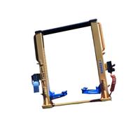 Fiocias Automobile Lift Model Support Diorama Miniature Workshop Garage Vehicle Resin Design Double Column Accessory Automotive Decoration Suitable for Exhibi, Deluxe yellow