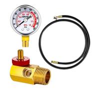 Fiocias Brass Valve Complete Rebuild Kit Portable Compressor Tank Replacement Assembly with Pressure Gauge Hose and Shutoff Tire Inflator Valve made
