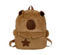 Fiocias Capibara Shape Backpack Functional Plush Bag for Various Occasions, Brown