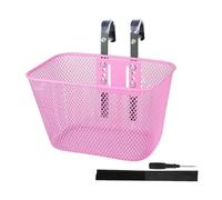 Fiocias Children's Basket, Metal Front Basket, Children's Compartment, Children's Carrying Basket, Weatherproof, Rustproof, Wear-r, Pink