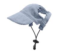 Fiocias Dog Baseball Cap with Ear Holes, Adjustable Drawstring And Cord for Dogs And Cats, Breathable Sun Visor for Summer Beach Outdoor Activities, Blue, XL