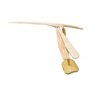 Fiocias Flying Dragonfly Toy, Hand-Powered Bamboo Propeller Toy with Stand, Enabling Creative Development, Suitable for Skill-Developing Games for Young Child, L