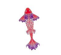 Fiocias Koi Kite Classic Koi Soft Kite Lightweight Material with Striking Koi Shape Made of Checkered for Children And Adults, Red