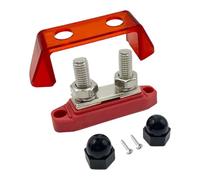 Fiocias Marine Double Terminal Busbar Electrical Distribution Block Equipped with Screw Protection, Materials, 200A 12V-48V, Suitable for.., M10 Red