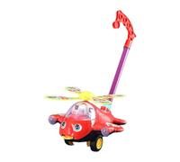 Fiocias Push-along Walking Toy, Children's Push-along Balance Toy, Pull Toy with Height-adjustable Trolley Handle And Playful Development, Red