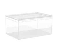 Fiocias Reptile Breeding Box, Acrylic Container, Terrarium Housing, Rearing Container, Animal Shelter with Ventilation Holes for Small Reptiles, Amphibians, P, 30cmx20cmx15cm