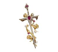 Fiocias Thorny Rose Flower Brooch Pin Decoration Lapel for Gifts Anniversary Dress