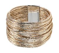 Fiocias Women Bracelet Bangle Multi Layer Wrap Zinc Alloy Clasp Comfortable Premium Elegant Outfits Fashion Accessories Suitable for Work Travel Family Gather, Gold Style B