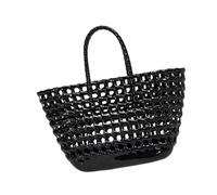 Fiocias Womens Woven Tote Bag for Summer Adventures, Work Commutes, and Social Events, Black