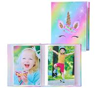 FIODAY 2 Pcs Photo Albums 4x6, Small Mini Photo Albums Holds 52 Photos Cute Picture Album Leather Photo Book for Kids Birthday Family Wedding Anniversary Album