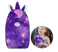 FIODAY Car Seat Belt Covers for Kids Unicorn Seat Belt Pillow Plush Soft Seat Belt Cushion Adjust Seat Strap Pillow Head Neck Support for Children Baby Boys Girls Travel, Deep Purple