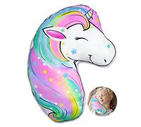 FIODAY Seat Belt Cushion for Kids Unicorn Seatbelt Pillow Soft Car Seat Belt Cover Toddler Travel Seat Strap Pad Neck Support Headrest for Girls Boys, Rainbow
