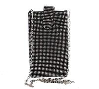 Fioeyr Sparkly Mini Evening Handbags Glitter Crystal Diamante Pouch bag Clutch Purses for Women Metal mesh Crossbody Bag Cell Phone Purse Wallet