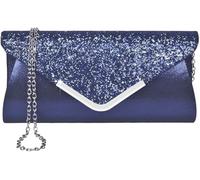 Fioeyr Women Glitter Envelope Clutch Bag Elegant Sequins Evening Clutch Purse Chain Shoulder Bags Sparkly Silver Evening Bridal Prom Party Handbag Purse