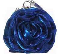 Fioeyr Women's Satin Flowers Evening Clutch Elegant Party Prom Wedding Evening Handbag Purse Chain Crossbody Shoulder Bag