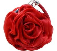 Fioeyr Women's Satin Flowers Evening Clutch Elegant Party Prom Wedding Evening Handbag Purse Chain Crossbody Shoulder Bag