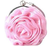 Fioeyr Women's Satin Flowers Evening Clutch Elegant Party Prom Wedding Evening Handbag Purse Chain Crossbody Shoulder Bag