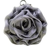 Fioeyr Women's Satin Flowers Evening Clutch Elegant Party Prom Wedding Evening Handbag Purse Chain Crossbody Shoulder Bag