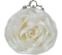 Fioeyr Women's Satin Flowers Evening Clutch Elegant Party Prom Wedding Evening Handbag Purse Chain Crossbody Shoulder Bag