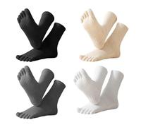 Fiohiros 4 Pairs Toe Socks For Women,Cotton Five Finger Running Sock,High Performance Athletic Toe Socks 2-7 35-40 for Hiking Cycling (UK, Alpha, One Size, Regular, Regular, BGW)