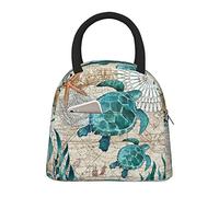 Fiokroo Lunch Bag Insulated Sea Turtle Ocean Life Hawaii Lunch Box Reusable Lunch Tote Bag For School Work College Outdoor Travel Picnic, 10l