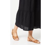 Dorothy Perkins Fiona Faux Leather Lattice Peep Toe Slingback Flat Sandals, 3, tan