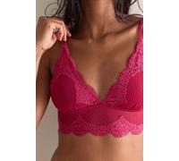 Fiona Mesh Longline V-Neck Triangle Bralette by Intimately at Free People in Sangria, Size: Medium - female