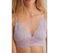 Fiona Mesh Longline V-Neck Triangle Bralette by Intimately at Free People in Thistle, Size: Small - female