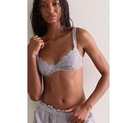 Fiona Printed Mesh Demi Underwire Bra by Intimately at Free People in Floral Lilac Grey Combo, Size: 32 A - female