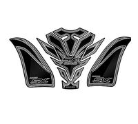 FIONEL Tank protector For Kawasaki Z1000 SX Z1000SX 2020 Motorcycle Tank Traction Pad Side Gas Knee Grip Protector Anti Slip Sticker (Color : Black- Silver)