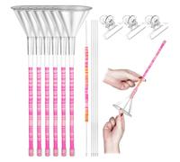 FIONUPI 6 Pack Beading Funnel Clay Beads Kit Bracelet Making Tools with Beading Needles Transparent Cap Tube Clip for Jewelry Nacklaces
