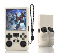 FIOPAZ for R36MAX Silicone Protective Case, Soft Skin for R36 MAX Retro Handheld Game Console Accessories, Anti-Scratch Washable Only for R 36 MAX Sleeve with Lanyard (OffWhite)