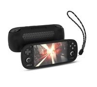 FIOPAZ for Retroid Pocket 5 Silicone Case Cover, Soft Protector Shell for Retroid Pocket 5, Anti-Scratch/Fall/Shock and Washable with Lanyard (Black)