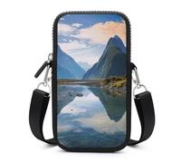 Fiordland National Park Cell Phone Bag with Detachable Strap, Aesthetic Mini Sling Bag Small Crossbody Bag for Phone
