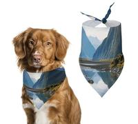 Fiordland National Park Dog Bandanas for Feeding Grooming, Triangle Pet Bibs Washable Pets Scarf for Cats & Dogs