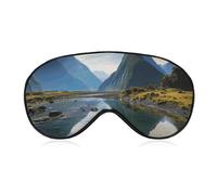 Fiordland National Park Sleep Mask for Women Men, Soft Eye Mask with Adjustable Strap for Sleeping, Light Blocking Travel Blindfold for Nap Comfortable Eye Cover for Home Office