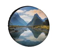 Fiordland National Park Universal Tire Cover Replacement Oxford Fabric Waterproof Wheel Protector for SUV Truck RV Dust Snow Sun Protection 30