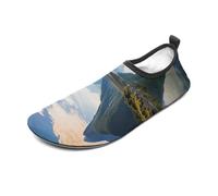 Fiordland National Park Water Shoes for Men Women, Lightweight Stretch Swim Shoes with Anti-Slip Rubber Sole, Quick-Dry Aqua Socks for Pool, Beach, Surfing, Style, 4 Women/4 Men