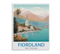 Fiordland Neuseeland Vintages Reiseplakat,Puzzles 1000 Teile für Erwachsene, Klassische Puzzle Jungen Mädchen Puzzle für Kinder Teenager Lernspiel Spielzeug(75x50cm)-C4