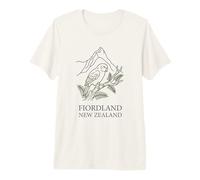 Fiordland New Zealand Kiwi Bird Mountain Retro Premium T-Shirt